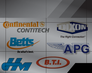 Major brands including Contitech, B.T.I., Dixon, Hose Master, APG, Betts and many more 