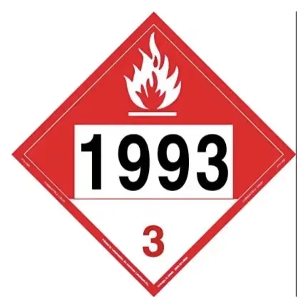 Placard 1 Sided Rigid UN1993 Combustible